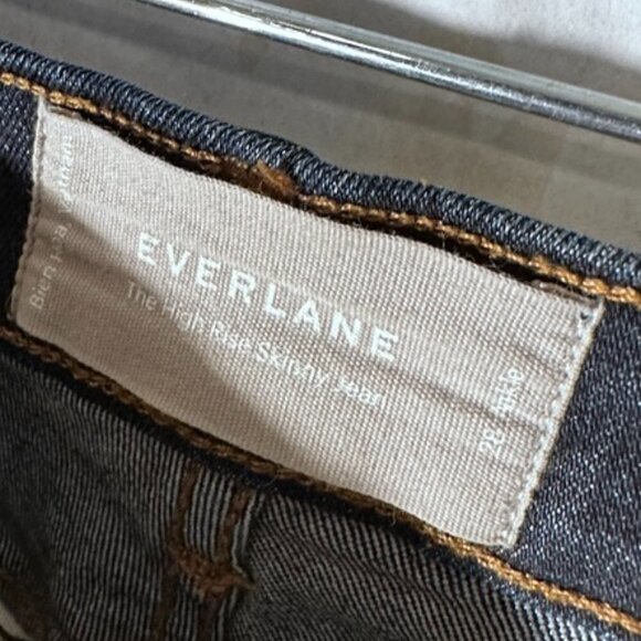 Everlane Jeans Denim Pants EUC High Rise Skinny Jeans Ankle 28 Blue Dark Stretch - Picture 7 of 7